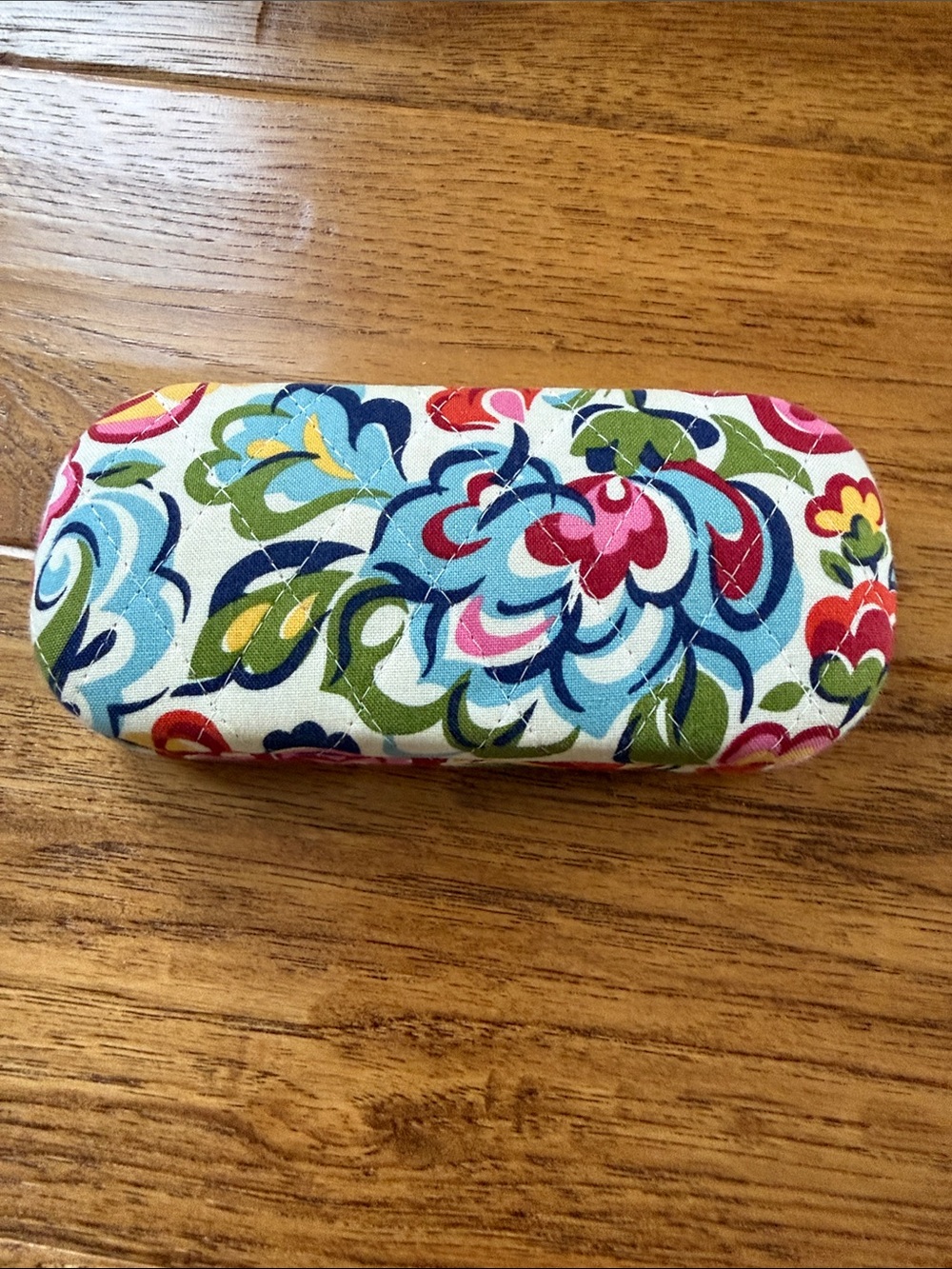 Vera Bradley Floral Quilted Glasses Case in Blue, Pink, Green